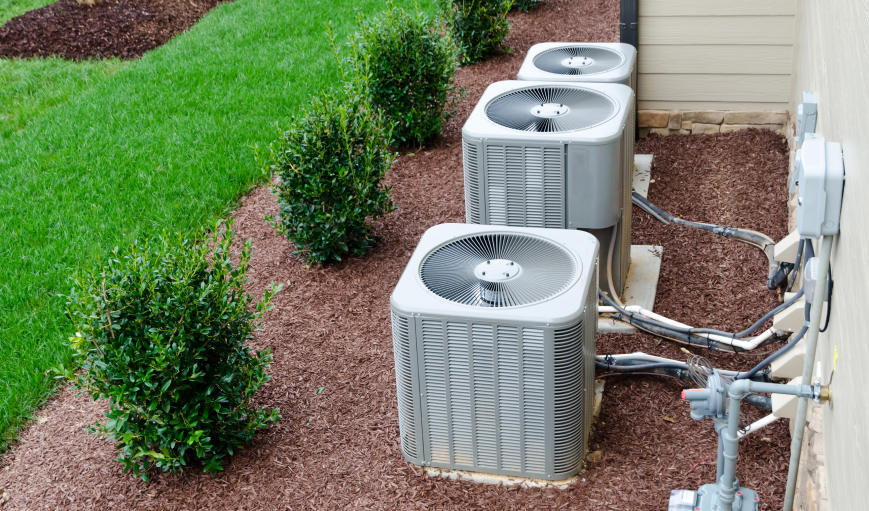 Air conditioning units outside a house