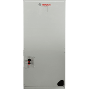 Bosch HVAC unit front view, showcasing sleek design and functional components for efficient heating and cooling.